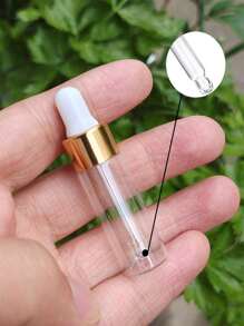 5 peças 5ml vidro transparente Conta-gotas viajar por aromaterapia perfume & cutícula Óleo vazio Garrafa