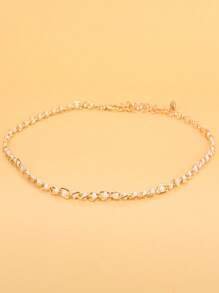 优雅 1 件女士仿珍珠装饰时尚链式腰带适用于礼服装饰万圣节