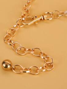 优雅 1 件女士仿珍珠装饰时尚链式腰带适用于礼服装饰万圣节