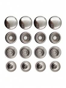 25 Cái/bộ Nút Tròn, Nút Sắt Dễ Thương Cho Áo Len, Áo Khoác Cardigan May - Bạc - Xem 1