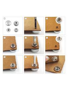 25 Cái/bộ Nút Tròn, Nút Sắt Dễ Thương Cho Áo Len, Áo Khoác Cardigan May - Bạc - Xem 4