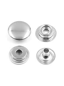 25 Cái/bộ Nút Tròn, Nút Sắt Dễ Thương Cho Áo Len, Áo Khoác Cardigan May - Bạc - Xem 5