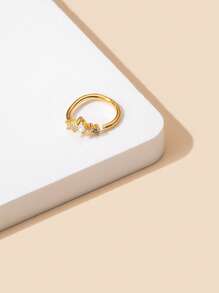 1入組時尚和優雅銅鑲嵌方晶鋯石鼻環適用於女士吊墜和派對禮物銅首飾類