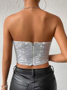 Allurite Sequin Bustier Tube Top