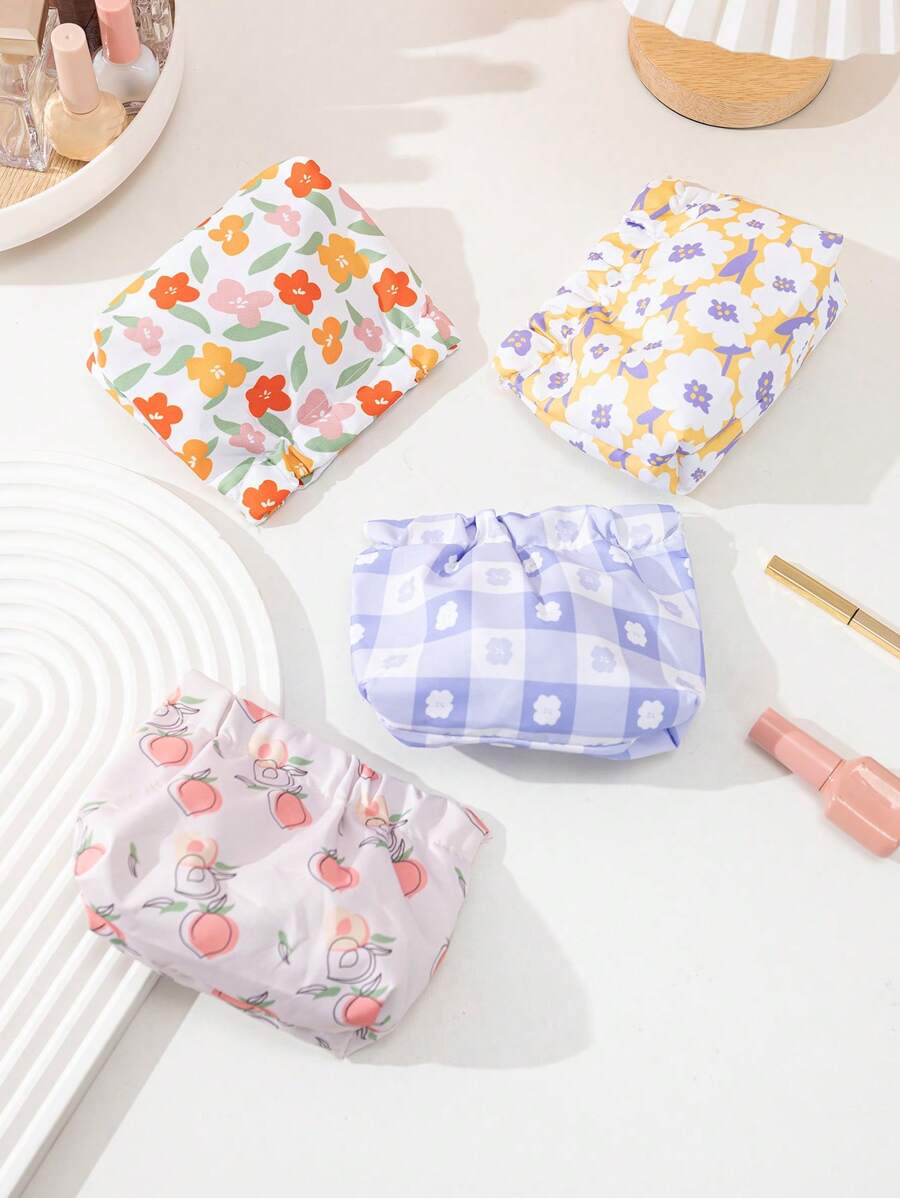 花卉圖案化妝包收納盒化妝組合袋 - 彩色 - 查看 1