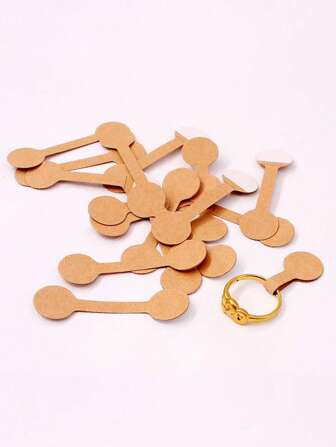 100入組/套紙質珠寶卡適合居家和旅行簡約素色珠寶收納卡