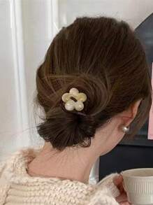 5 件女士花朵装饰时尚发带，适合日常生活，可爱马尾辫固定发圈，橡皮筋，发绳，弹性发带，发圈 - 彩色 - 查看 3