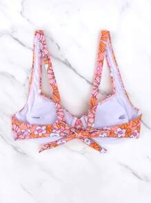 Floral Print Underwire Bikini Top - Multicolor - View 2