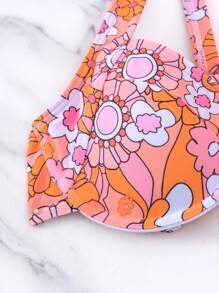 Floral Print Underwire Bikini Top - Multicolor - View 5