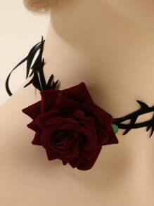 1pc Women Flower Decor Fashion Costume Prop For Daily Life - Black - View 6