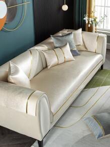 1pc Kain Perca Sofa Handuk Minimalis Polyester Non-slip Sofa Cover Selimut Untuk Ruang tamu, Semua Musim - Krem - View 5