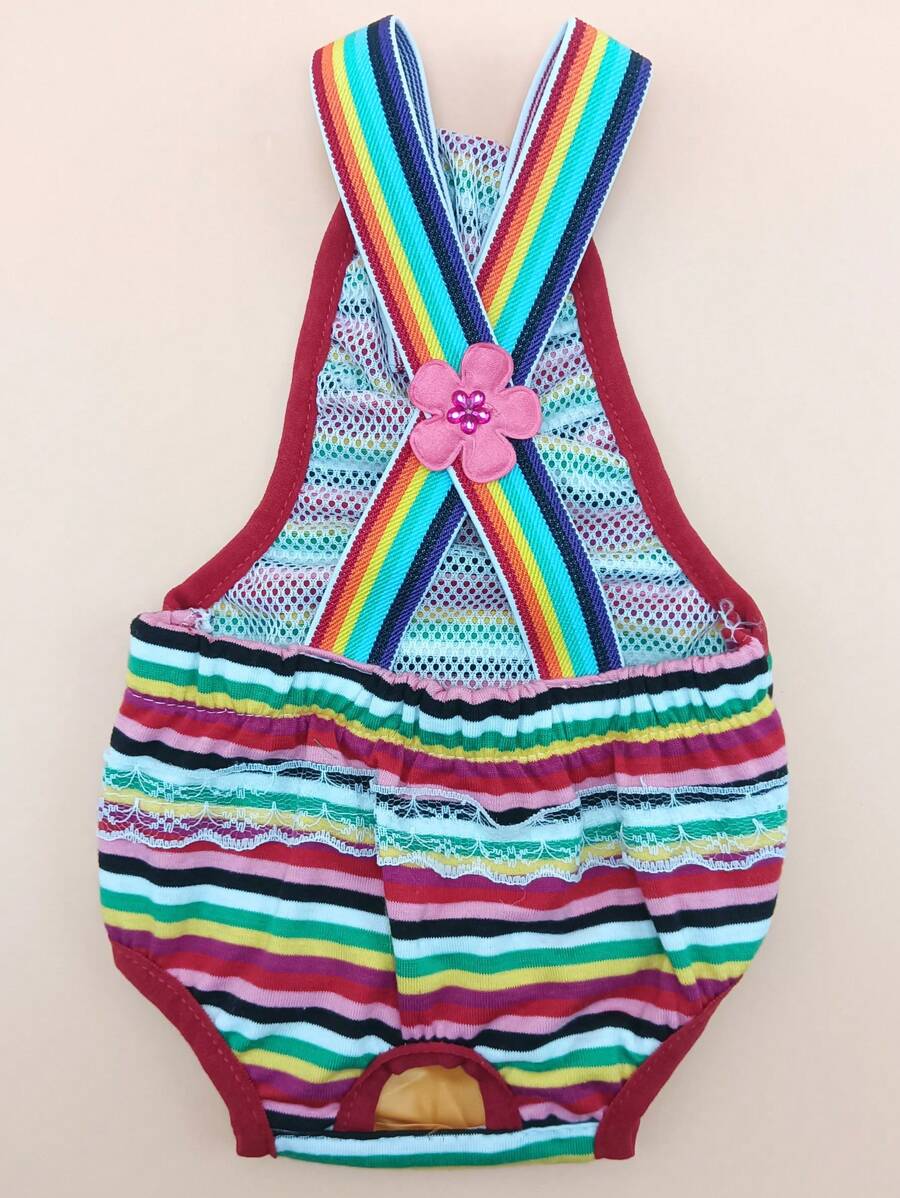 1件可调节条纹宠物生理裤，可重复使用和水洗 - 彩色 - 查看 1