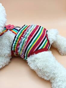 1件可调节条纹宠物生理裤，可重复使用和水洗 - 彩色 - 查看 4