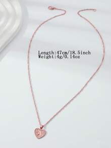 1 PC Thời Trang Chữ Đồ Họa Dây Chuyền Trái Tim Cho Nữ Trang Trí Hàng Ngày - Hoa hồng vàng - Xem 4