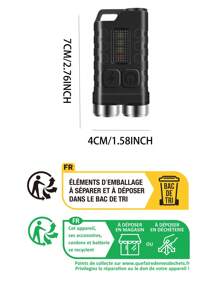 1pc Aluminum Alloy Flashlight, Modernist Letter Detail Portable Torch For Outdoor - White - View 4