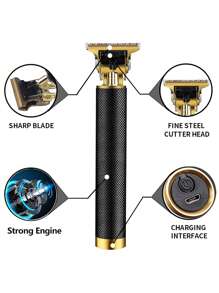 1入組鋅合金理髮器現代主義雙色家用理髮器 - 黑色 - 查看 7