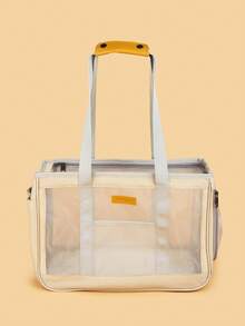 1pc Portable Pet Carrier Bag For Dog For Outdoor - Beige - View 2