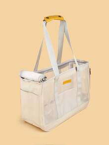 1pc Portable Pet Carrier Bag For Dog For Outdoor - Beige - View 3