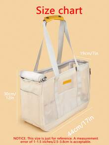 1pc Portable Pet Carrier Bag For Dog For Outdoor - Beige - View 5