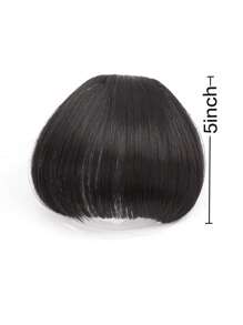 Short Straight Synthetic Hair Bangs - Black - View 4