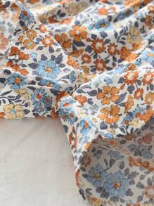 Top De Tirantes Con Dobladillo De Volantes Y Pantalones Cortos Con Estampado Floral Para Niña
