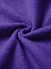 SHEIN EZwear 素色加絨內裏運動衫 - 紫色 - 查看 5