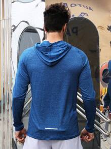 Men Solid Sports Sweatshirt Gym Men Clothesblue Long Sleeve Mengym Long Sleeve Toplong Sleeve Gym Topmen Gym Shirts - Blue - View 2
