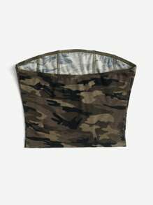 SHEIN EZwear Camo Print Tube Top - Multicolor - View 2