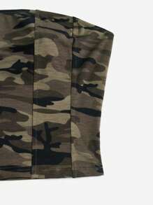 SHEIN EZwear Camo Print Tube Top - Multicolor - View 4