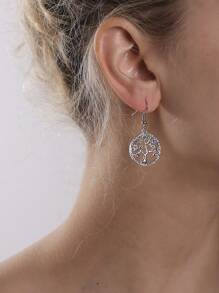 1 Phong Cách Âu Mỹ Thời Trang Rỗng Ra Sóc Cây Với Kim Cương Giả Bông Tai Giọt Như Nữ Phụ Kiện Du Lịch - Nhiều màu - Xem 2