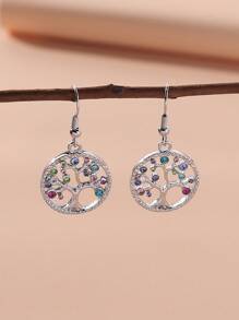 1 Phong Cách Âu Mỹ Thời Trang Rỗng Ra Sóc Cây Với Kim Cương Giả Bông Tai Giọt Như Nữ Phụ Kiện Du Lịch - Nhiều màu - Xem 3