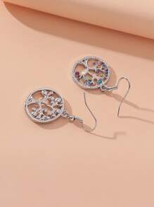 1 Phong Cách Âu Mỹ Thời Trang Rỗng Ra Sóc Cây Với Kim Cương Giả Bông Tai Giọt Như Nữ Phụ Kiện Du Lịch - Nhiều màu - Xem 4