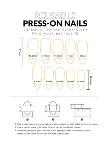 24 chiếc móng tay giả họa tiết hoa hạnh nhân dài & 1 băng dính & 1 dũa móng tay - Nhiều màu - Xem 3