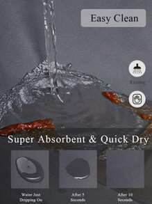 1 tấm thảm cà phê - Thảm quầy pha cà phê cho mặt bàn | Phụ kiện quầy pha cà phê phù hợp với máy pha cà phê Espresso | Thảm lau bát đĩa thấm hút có mặt sau bằng cao su cho mặt bàn bếp, Phụ kiện pha cà phê Đồ dùng học tập Trở lại trường - Màu xám đen - Xem 6