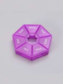 迷你圓形便攜旅行藥品收納盒藥丸支架收納容器容器旅行藥丸收納,小藥盒,便攜藥維他命支架容器適合旅行,防潮 - 紫色 - 查看 1