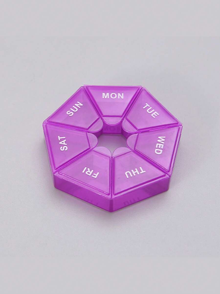 迷你圓形便攜旅行藥品收納盒藥丸支架收納容器容器旅行藥丸收納,小藥盒,便攜藥維他命支架容器適合旅行,防潮 - 紫色 - 查看 1