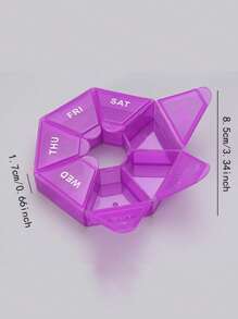 迷你圓形便攜旅行藥品收納盒藥丸支架收納容器容器旅行藥丸收納,小藥盒,便攜藥維他命支架容器適合旅行,防潮 - 紫色 - 查看 3