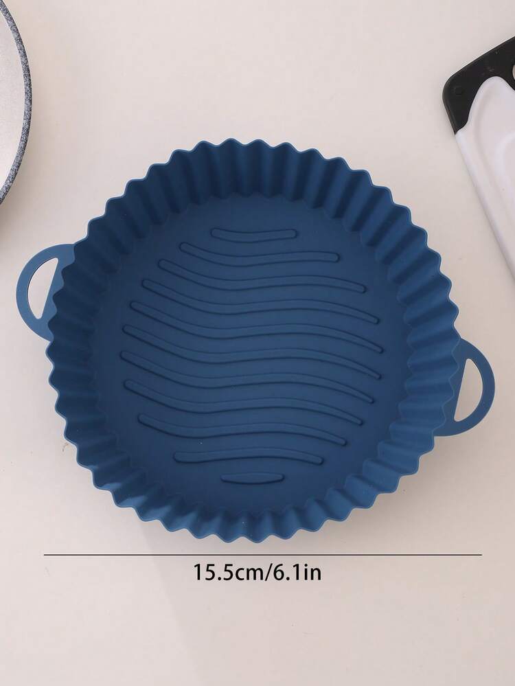 1入組烤盤式氣炸鍋，氣炸鍋廚房用品，氣炸鍋墊，氣炸紙，氣炸器 - 藏蓝色 - 查看 3