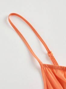 SHEIN MOD 胸部褶皺荷葉邊吊帶連衣裙