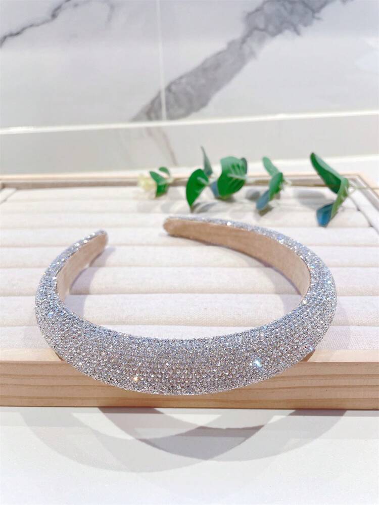 1pc Women Rhinestone Decor Glamorous Wide Headband For Party Tiaras,Hairband,Hair Hoop Headbands Hair Accessories Head Accessories,Summer,Holiday,Travel