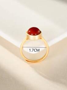 1pc Mother's Day Luxury Palace Style Red Stone Ring Gift For Mom - Multicolor - View 6