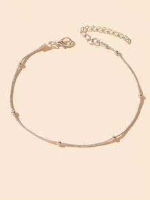 1 vòng chân trang trí chuỗi hạt thời trang cho phụ nữ để trang trí hàng ngày - Bạc - Xem 2