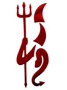 1入組角和尾巴圖案塑膠汽車貼紙 - 紅色 - 查看 2