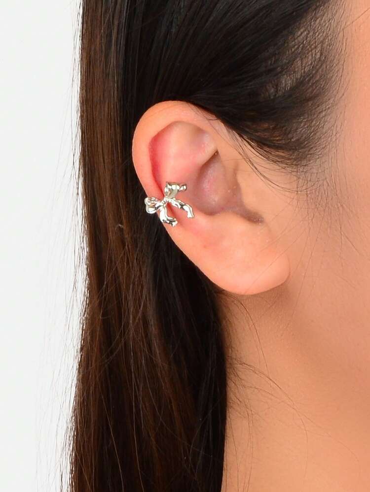 2pcs Fashion Bow Decor Ear Cuff For Women For Daily Decoration Valentines,Mom,Mother,Mother's Day,Gift