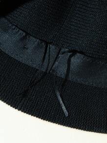 1入組女士素色休閒漁夫帽適用於日常 - 黑色 - 查看 2