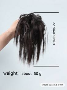 Tóc Ngắn Xoăn Tổng Hợp Búi - màu đen - Xem 2