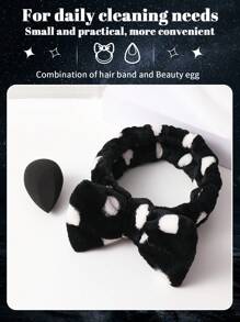 1 个化妆海绵用于面部化妆 + 1 个发带用于固定头发 - 彩色 - 查看 4