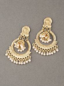 1 chiếc hoa tai tua rua hạt thời trang hoa tai thả cho phụ nữ để trang trí hàng ngày - Nhiều màu - Xem 2