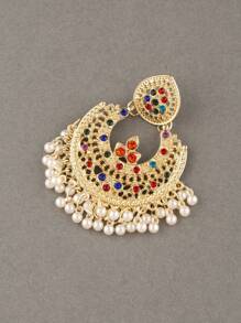 1對歐美時尚多色假珍珠流蘇耳環 - 彩色 - 查看 5