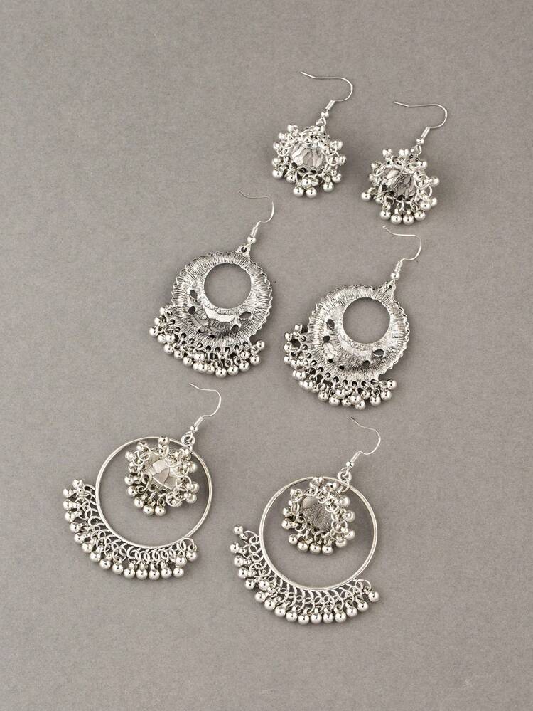 3pairs/Set Fashion Earrings Drop Earrings For Women For Daily Decoration